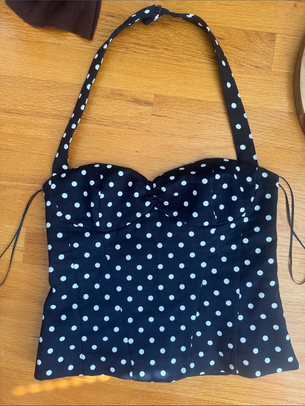 Zara top bustier polka dot Small (needs repair)